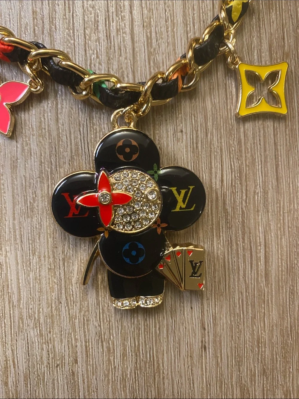 Louis Vuitton Vivienne Chain Bag Charm Multicolor Monogram Flowers Limited Editi